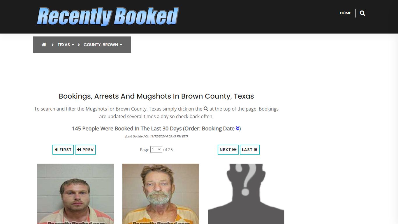 Bookings, Arrests and Mugshots in Brown County, Texas - Recently Booked