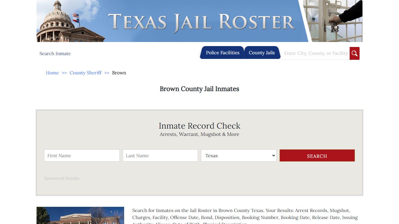 Brown County Jail Inmates - Jail Roster Search